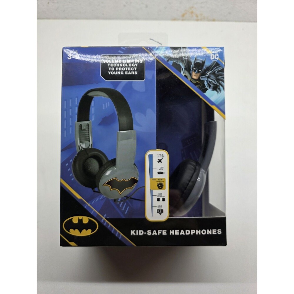Kids Headphones Batman DC Comics Kid Safe Wired Over Ear Volume Limiting New